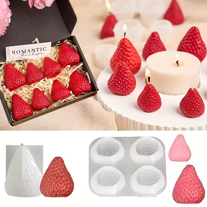 Soap Making Workshop - Strawberry Silicone Candle Mold for DIY