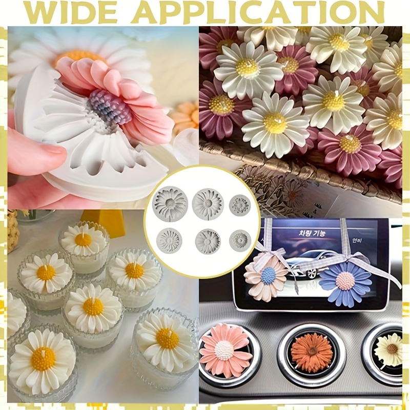 6 Pieces，Sunflower Daisy Silic - Soap Making Silicone Molds 评论和价格