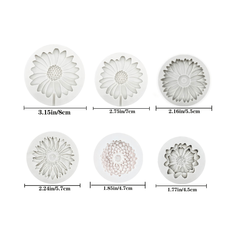 6 Pieces，Sunflower Daisy Silic - Soap Making Silicone Molds 评论和价格