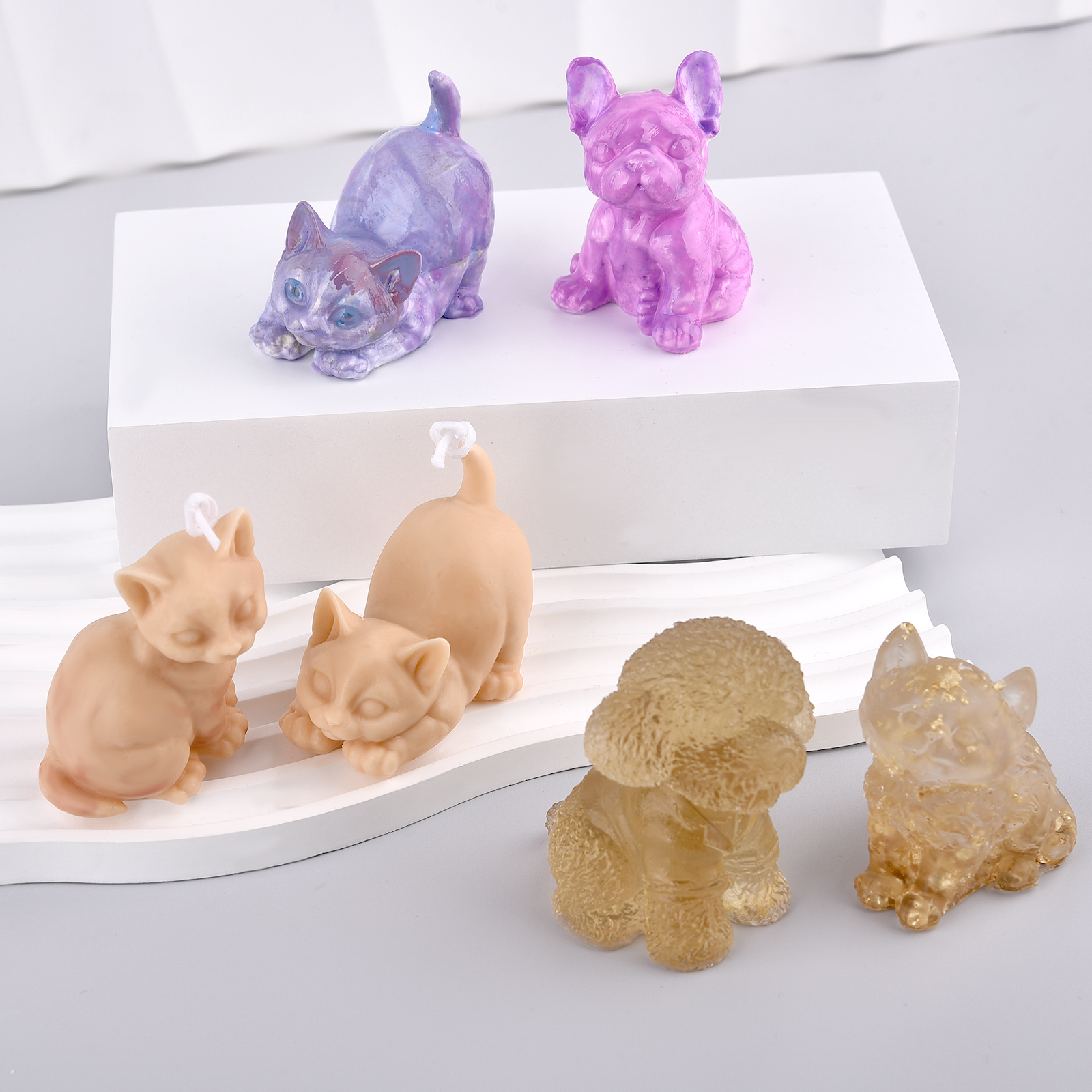 3D Dogs Cats Silicone Mold For - Soap Making Silicone Molds 评论和价格