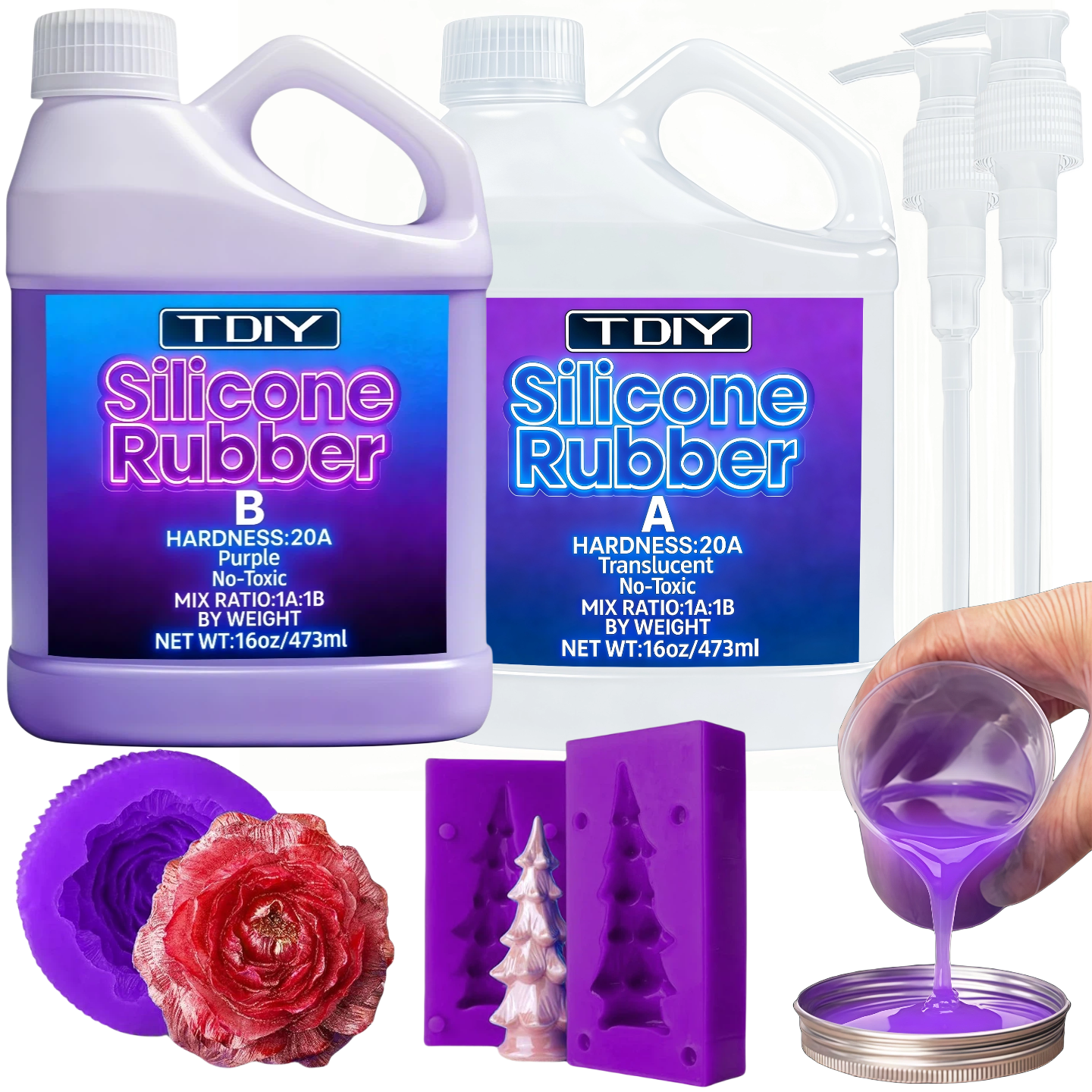 Liquid Silicone Rubber Kit - H - Soap Making Silicone Molds 评论和价格