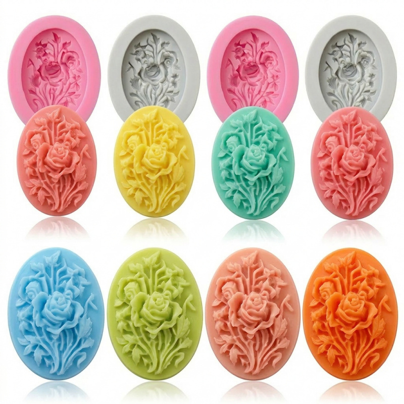 4 Silicone mold with flower sh - Soap Making Workshop 评论和价格