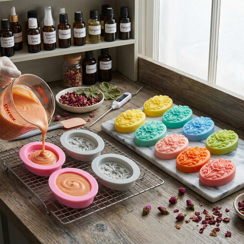 4 Silicone mold with flower sh - Soap Making Workshop 评论和价格