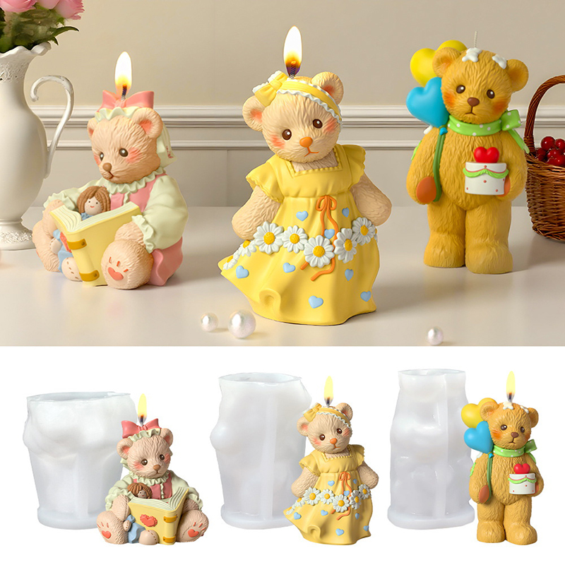 3D Cute Bear Resin Mold For Ca - Soap Making Silicone Molds 评论和价格