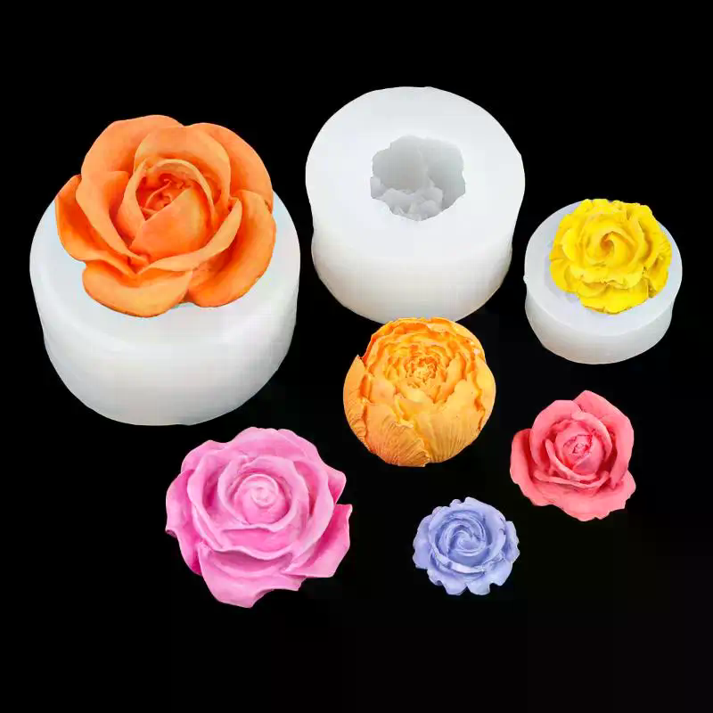 3D Rose Flower Silicone Candle - Soap Making Silicone Molds 评论和价格