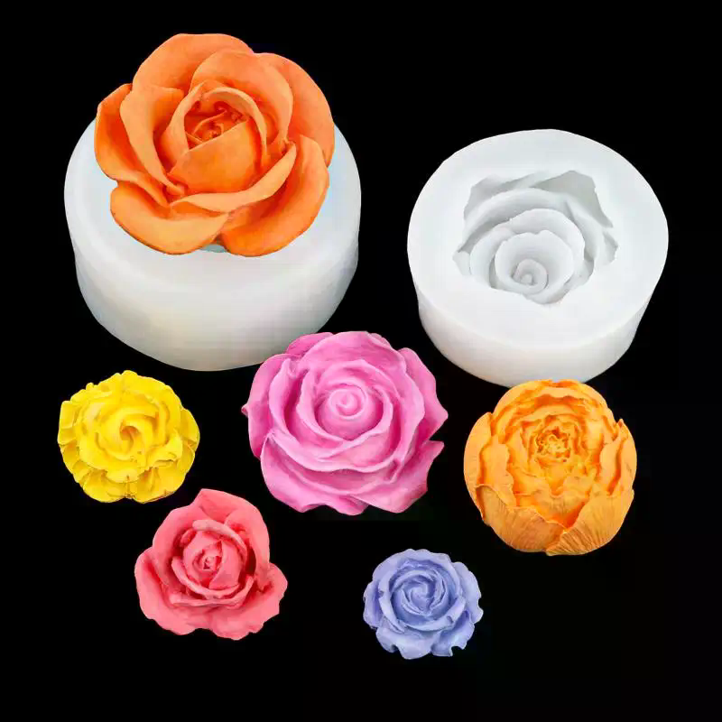 3D Rose Flower Silicone Candle - Soap Making Silicone Molds 评论和价格