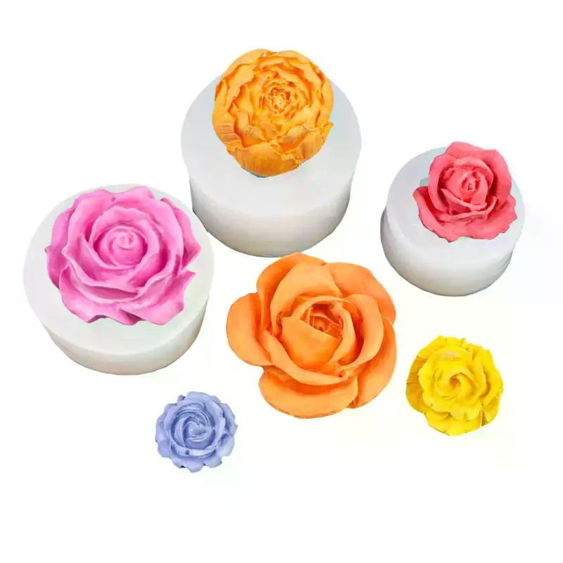 3D Rose Flower Silicone Candle - Soap Making Silicone Molds 评论和价格