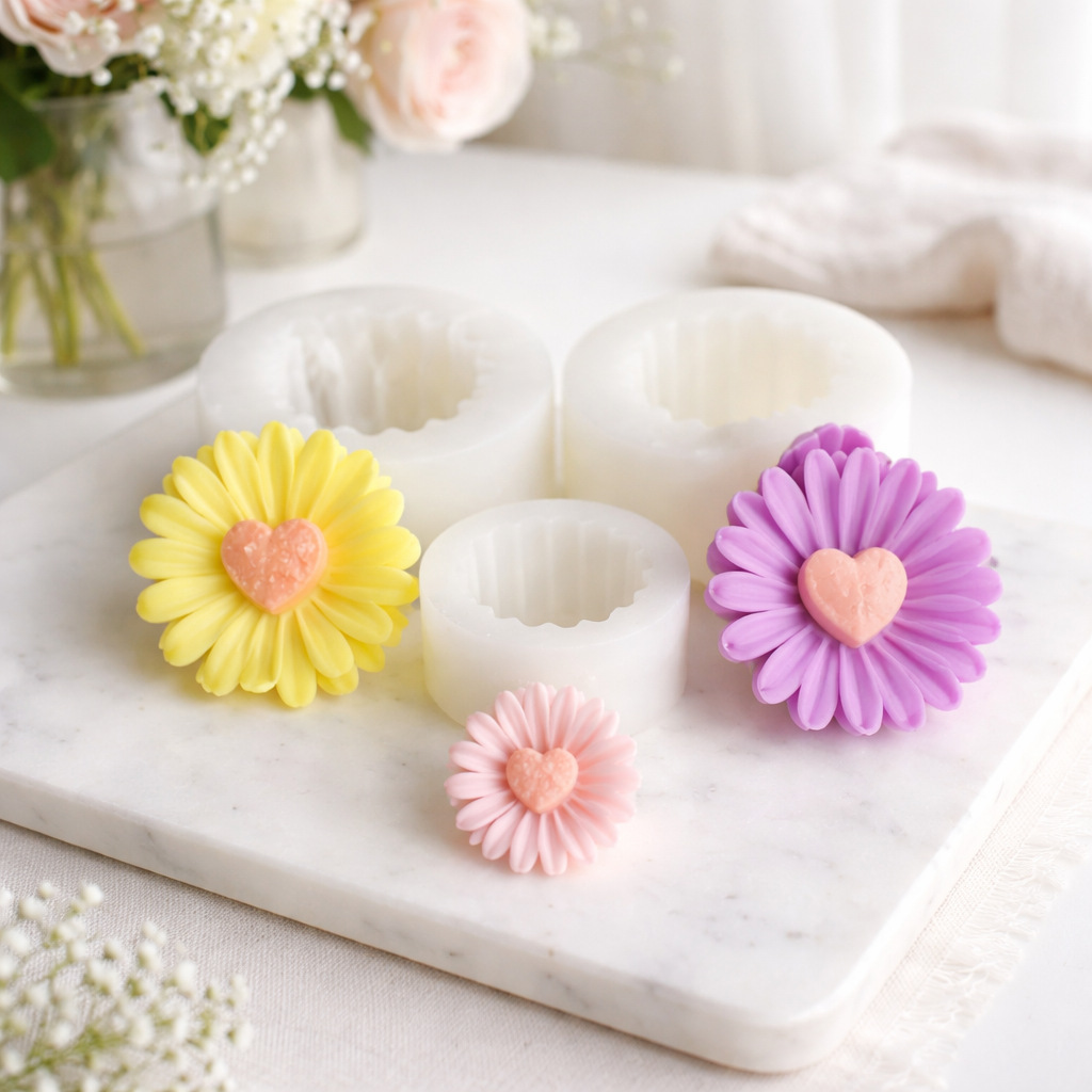 3Style Heart Daisy Flower Sili - Soap Making Workshop 评论和价格